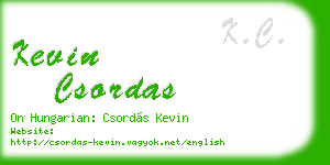 kevin csordas business card